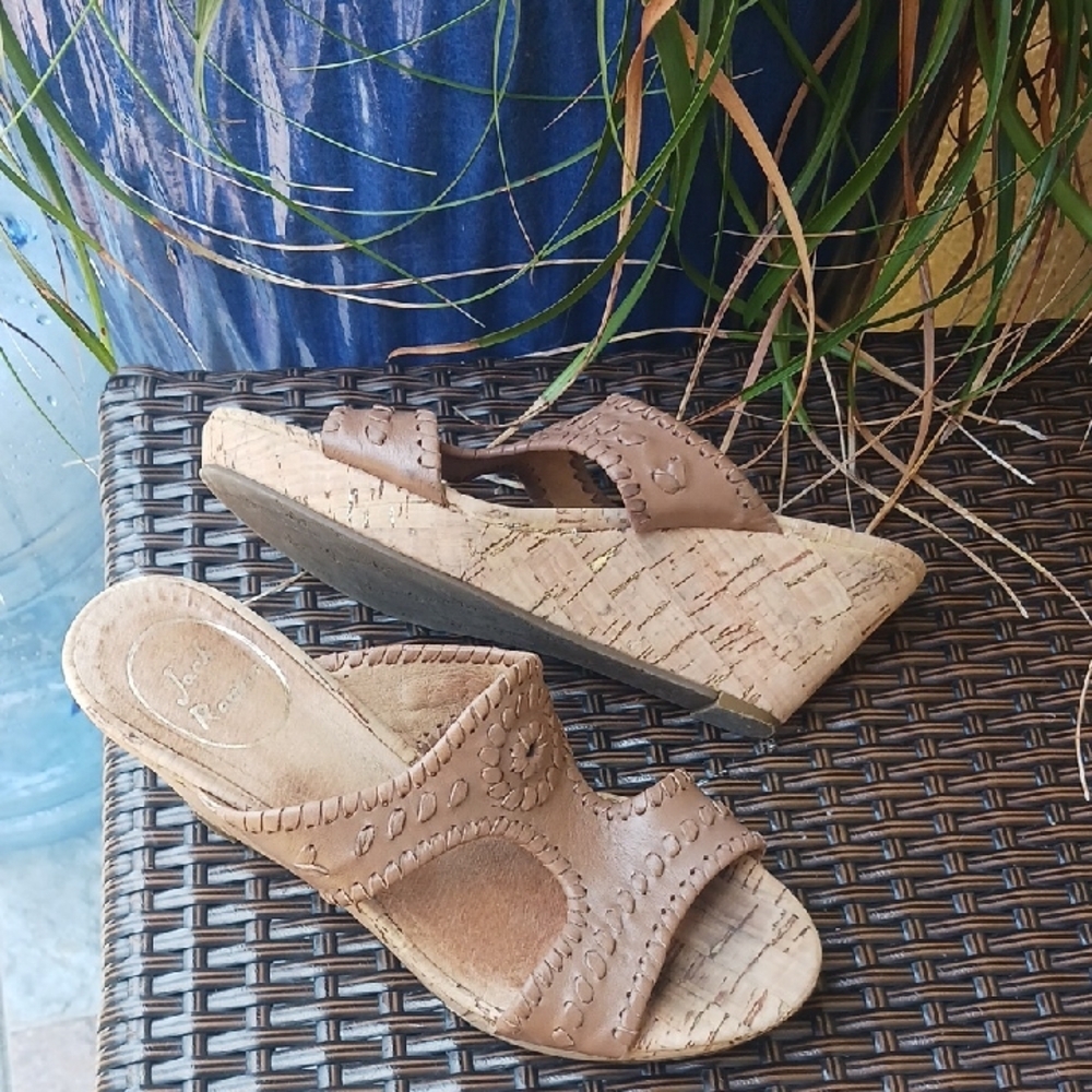 JACK ROGERS Women's Tan Wedge Sandals
